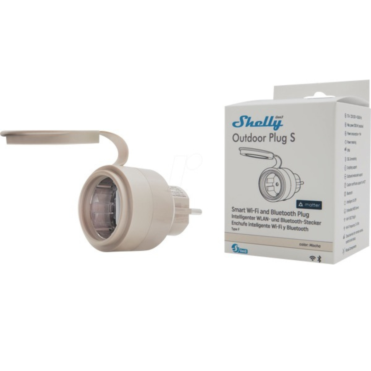 Shelly Outdoor Plug S Gen3 slimme buitenstekker
